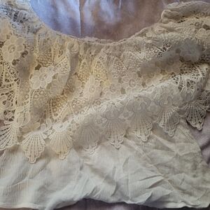 White off shoulder crop top